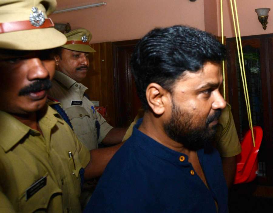 Kochi: Malayalam actor Dileep being taken to Aluva jail on July 11, 2017. Malayalam actor Dileep was arrested by police regarding an abduction case of an actress at Aluva in Kochi. (Photo: IANS) by . 