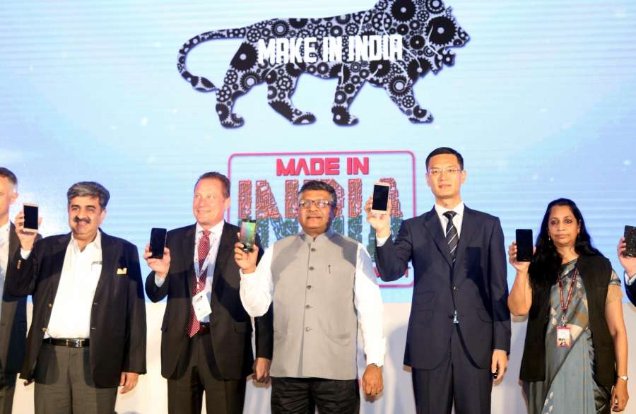 New Delhi: Union Information & Technology Minister Ravi Shankar Prasad with Huawei India CEO Jay Chen and others during a programme organised to announce Huawei-Flex collaboration to manufacture smartphones in India, in New Delhi on Sept 23, 2016. (Photo: IANS) by .