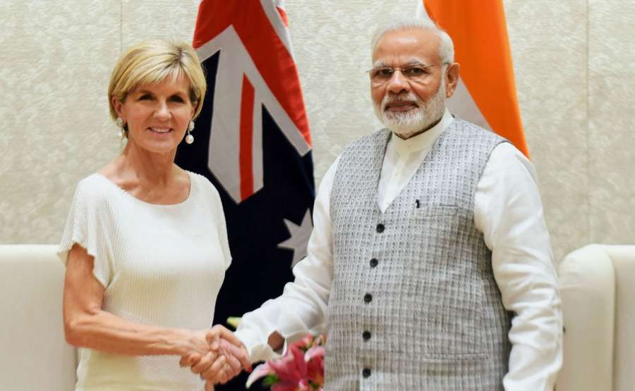 New Delhi: Australian Foreign Affairs Minister Julie Bishop calls on Prime Minister Narendra Modi, in New Delhi on July 18, 2017. (Photo: IANS/PIB) by .