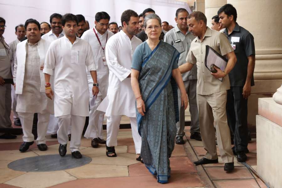 New Delhi: Congress chief Sonia Gandhi arrives at Parliament to cast her vote during presidential polls in New Delhi, on July 17, 2017. (Photo: Amlan Paliwal/IANS) by .