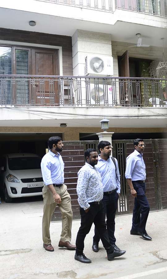 New Delhi: Income Tax (IT) sleuths conduct raids at Karnataka Power Minister D.K. Shivakumar's residence in New Delhi, on Aug 2, 2017. (Photo: IANS) by .