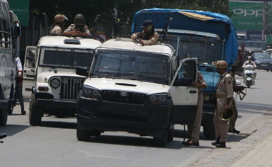 Srinagar: Security beefed up in Srinagar after a top Pakistani militant who carried a reward of Rs 15 lakh on his head was killed along with a local associate in fighting with security forces on Aug 1, 2017. (Photo: IANS) by .