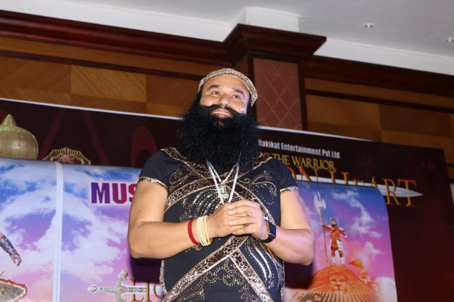 Mumbai: Dera Sacha Sauda (DSS) spiritual head Gurmeet Ram Rahim Singh during the music launch of the film MSG The Warrior Lion Heart in Mumbai on Sept. 17, 2016. (Photo: IANS) by .
