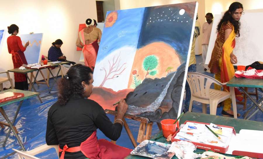 Kochi: Artistes from transgender community participate in the 10-day national arts and culture festival of Dalits and tribals - 'Samanwaya' organised by the Kerala Lalit Kala Akademi in Kochi on July 15, 2017. (Photo: IANS) by .