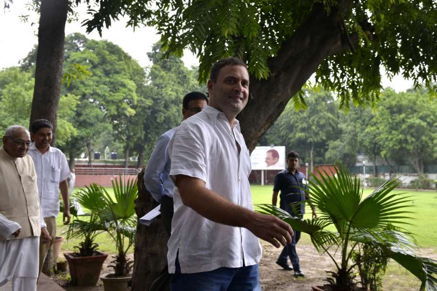 New Delhi: Congress Vice President Rahul Gandhi arrives to attend a party meeting in New Delhi on Aug 2, 2017. (Photo: IANS) by .