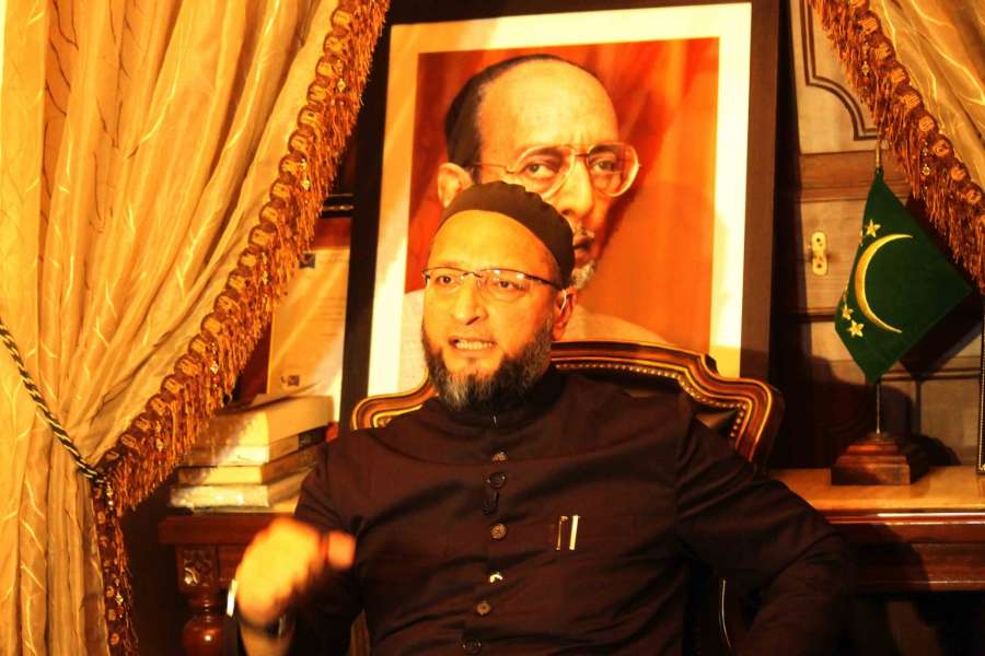 Hyderabad: AIMIM chief Asaduddin Owaisi during a press conference regarding Supreme Court judgement striking down triple talaq; in Hyderabad on Aug 22, 2017. (Photo: IANS) by .