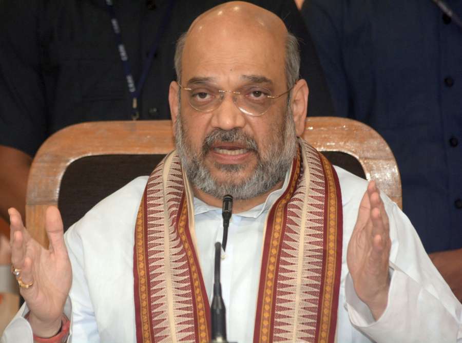 Lucknow: BJP chief Amit Shah addresses a press conference in Lucknow on July 31, 2017. (Photo: IANS) by .