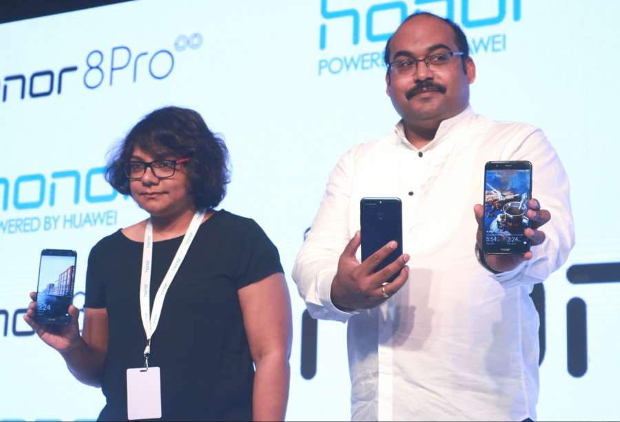 New Delhi: Huawei India-Consumer Business Group Vice-President Sales P Sanjeev at the launch of 'Honor 8 Pro' in New Delhi on July 6, 2017. (Photo: IANS) by .