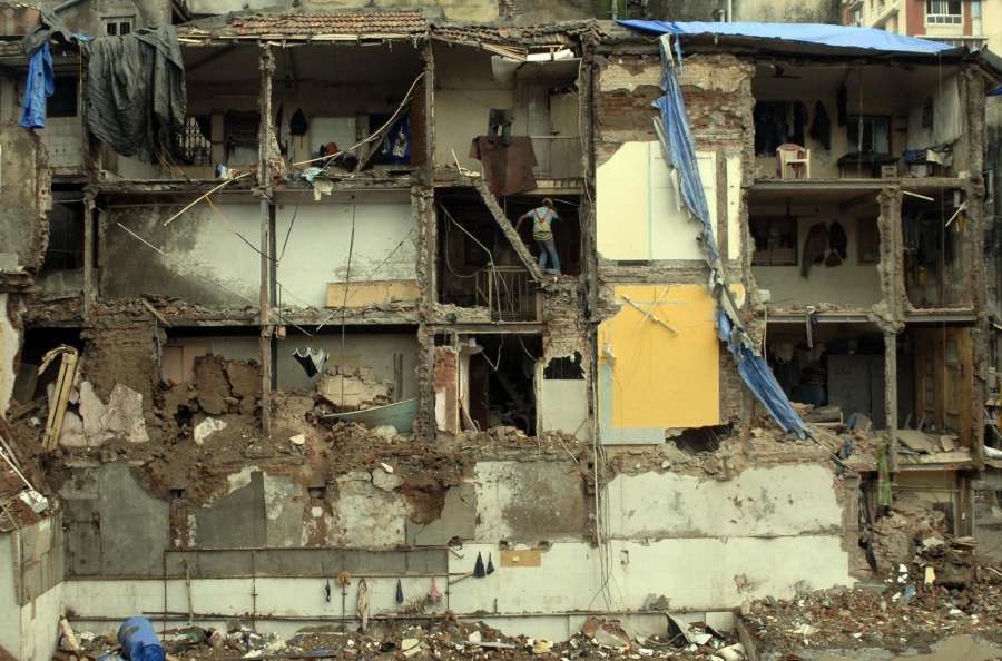 Mumbai: Rescue operations underway after a six-storied old residential building collapsed near J.J. Hospital in Mumbai on Sept 1, 2017.. (Photo: IANS) by .