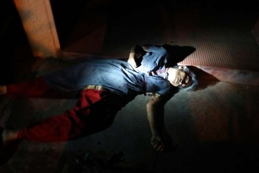 Bengaluru: The body of Senior journalist Gauri Lankesh, who was shot dead by unidentified men at her residence, Rajarajeshwari Nagar in Bengaluru on Sept 5, 2017. (Photo: IANS) by .