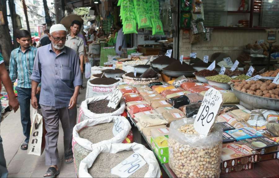 New Delhi: Spices on sale at a shop in Khari Baoli whole sale market near Chandni Chowk, in New Delhi. (File Photo: IANS) by .