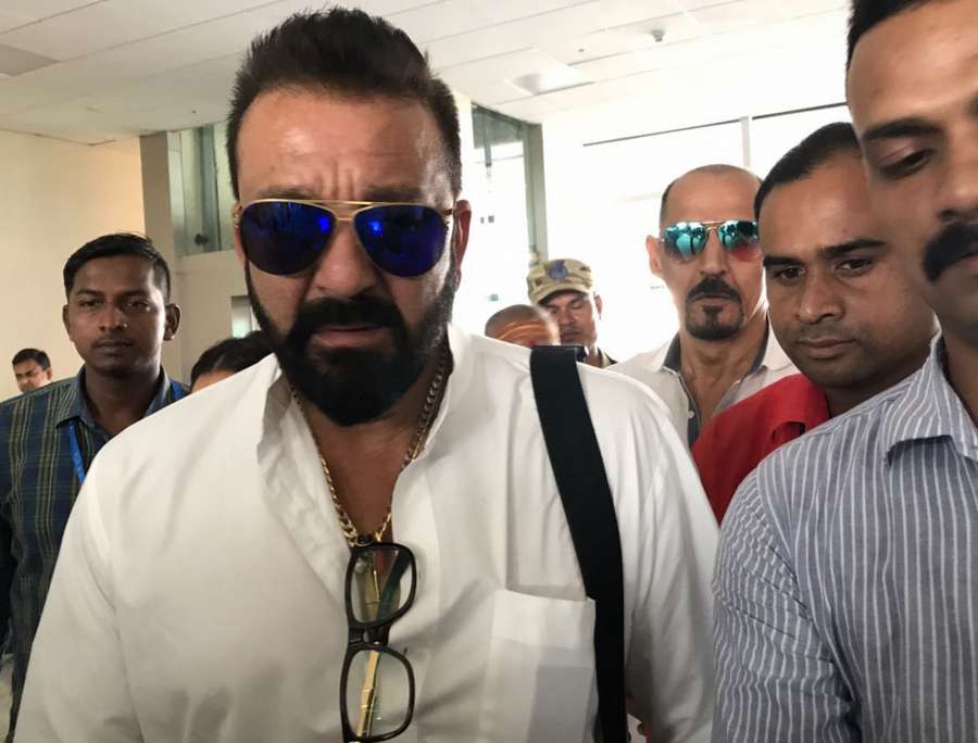 Babatpur: Actor Sanjay Dutt spotted at Lal Bahadur Shastri International Airport in Babatpur, Uttar Pradesh on Sept 13, 2017. (Photo: IANS) by .