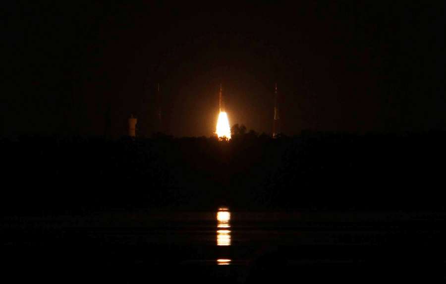 Chennai: Polar Satellite Launch Vehicle (PSLV) rocket blasts off Sriharikota rocket port with 1,425-kg IRNSS-1H satellite -- part of Indian Regional Navigation Satellite System (IRNSS) on Aug 31, 2017. PSLV failed to deliver India's eighth navigation satellite in its intended orbit. (Photo: IANS) by .