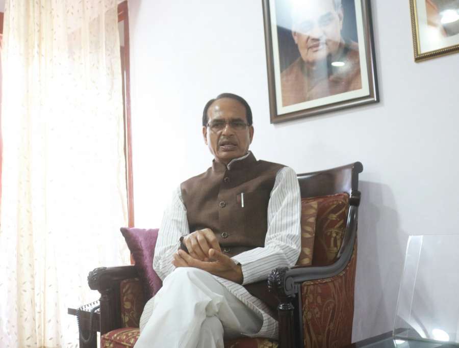 New Delhi: Madhya Pradesh Chief Minister Shivraj Singh Chouhan during an interview with IANS in New Delhi on Sept. 9, 2017. (Photo: Bidesh Manna/IANS) by .