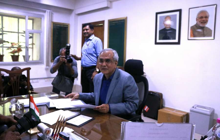 New Delhi: Economist Rajiv Kumar takes charge as the vice-chairman of NITI Aayog in New Delhi on Sept 1, 2017. (Photo: IANS) by .