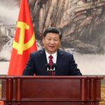 BEIJING, Oct. 25, 2017 (Xinhua) -- Xi Jinping, general secretary of the Central Committee of the Communist Party of China (CPC), speaks when meeting the press at the Great Hall of the People in Beijing, capital of China, Oct. 25, 2017. Xi Jinping and the other newly-elected members of the Standing Committee of the Political Bureau of the 19th CPC Central Committee Li Keqiang, Li Zhanshu, Wang Yang, Wang Huning, Zhao Leji and Han Zheng met the press on Wednesday. (Xinhua/Xie Huanchi/IANS) by . 