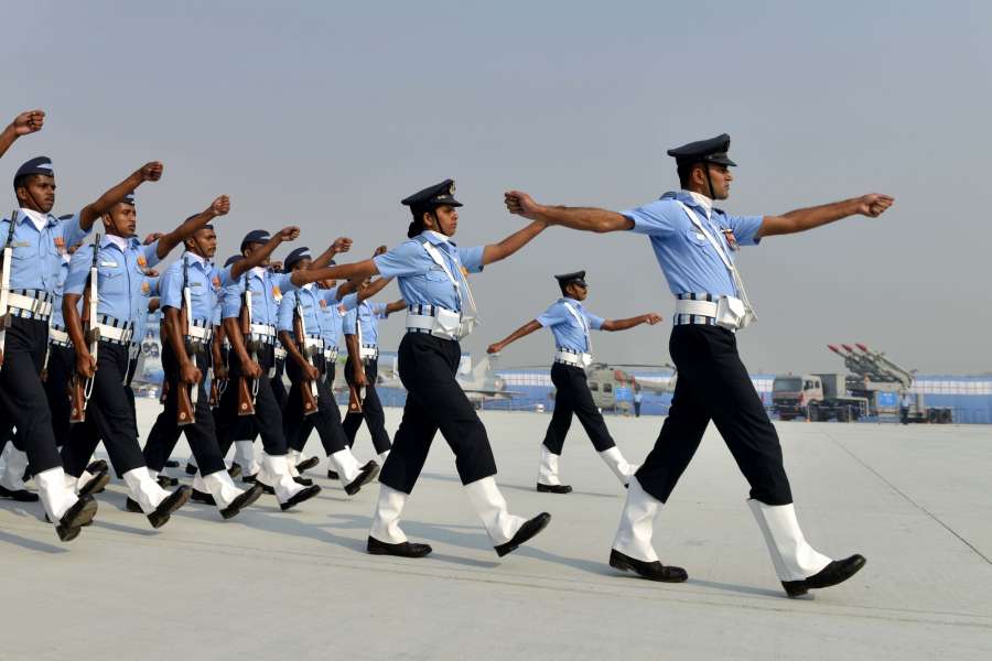 Ghaziabad: Air Warriors during the 85th Air Force Day parade at Hindon Air Force base in Ghaziabad on Oct 8, 2017. (Photo: IANS) by .