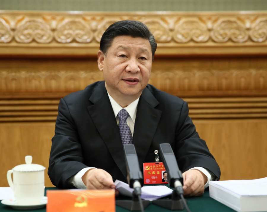 BEIJING, Oct. 23, 2017 (Xinhua) -- Xi Jinping presides over the fourth meeting of the presidium of the 19th National Congress of the Communist Party of China (CPC) at the Great Hall of the People in Beijing, capital of China, Oct. 23, 2017. (Xinhua/Lan Hongguang/IANS) by . 