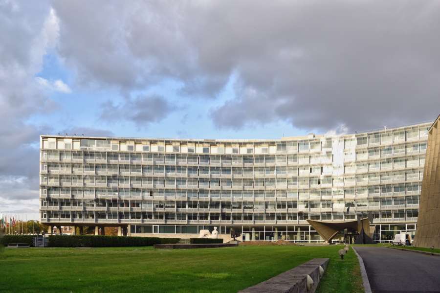 PARIS, Oct. 12, 2017 (Xinhua) -- Photo taken on Oct. 12, 2017 shows the United Nations Educational, Scientific and Cultural Organization (UNESCO) headquarters in Paris, France. The United States on Thursday informed the UNESCO that it would formally withdraw from the organization on Dec. 31, 2018. (Xinhua/Chen Yichen/IANS) by .