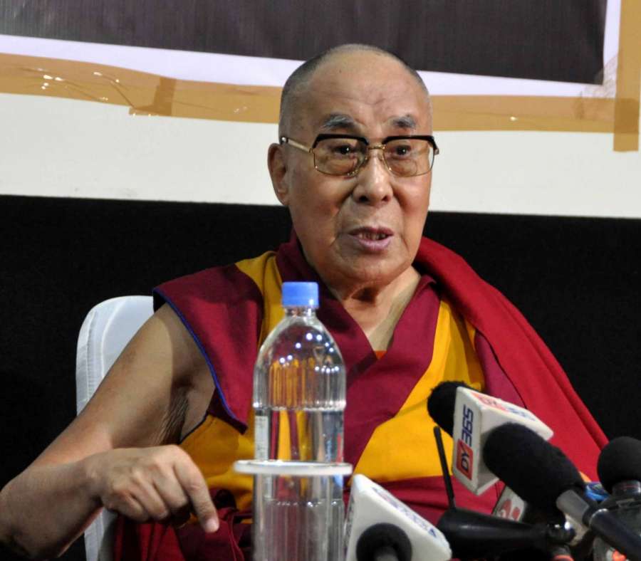 Imphal: Tibetan Spiritual leader Dalai Lama addresses a press conference in Imphal, Manipur on Oct 18, 2017. (Photo: IANS) by .