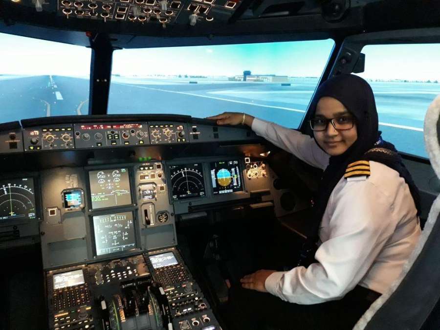 Hijab-wearing Syeda Salva Fatima is now all set to join an airline and is one of the very few Muslim women in India who hold a Commercial Pilot's License. by . 