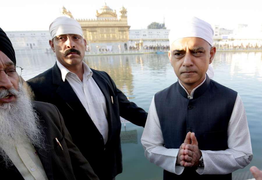 Amritsar: London Mayor Sadiq Khan during his visit to the Golden Temple in Amritsar on Dec 6, 2017.(Photo: IANS) by . 
