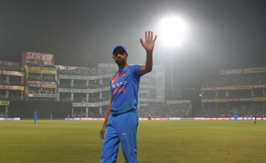New Delhi: Ashish Nehra of India during the first T20 match between India and New Zealand at Feroz Shah Kotla stadium in New Delhi. (Photo: Surjeet Yadav/IANS) by .