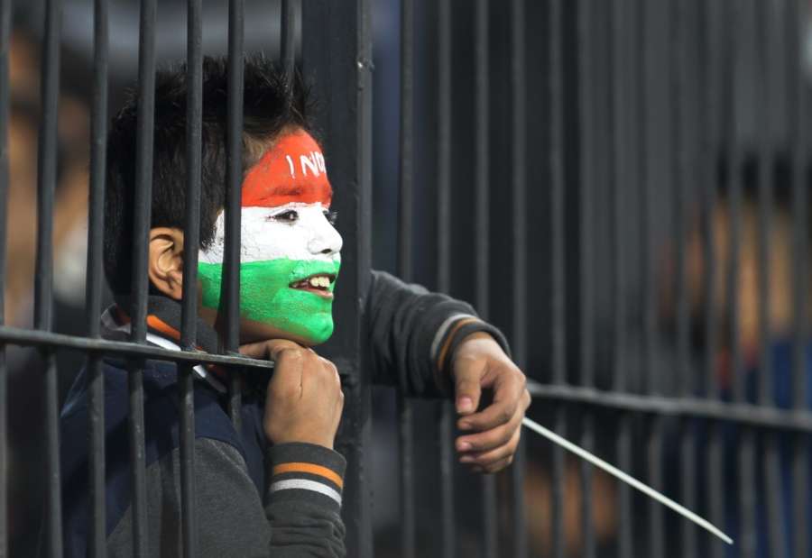 A fan during the match of India. (Photo: Surjeet Yadav/IANS) by .