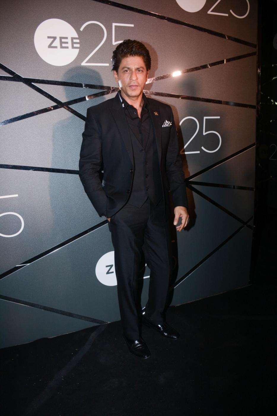 Mumbai: Actor Shah Rukh Khan during a party organised to celebrate Zee's silver jubilee in Mumbai. (Photo: IANS) by .