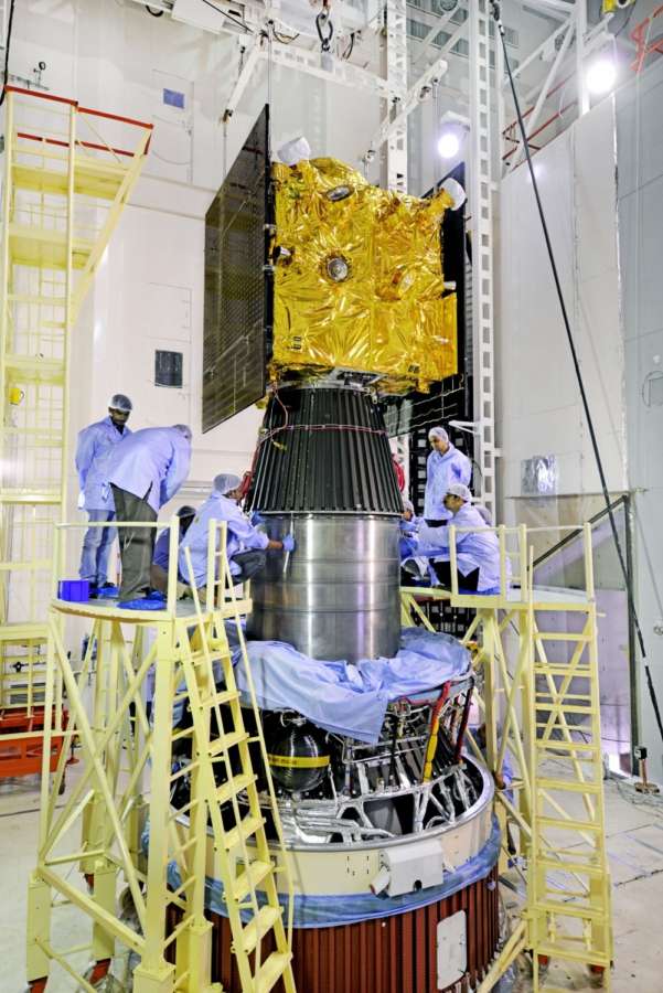 Sriharikota: IRNSS-1I spacecraft being Integrated with PSLV-C41 at Sriharikota, 105 km away from Chennai. PSLV-C41 will blast off on Thursday at around 4.04 a.m. (Photo: IANS/ISRO) by . 