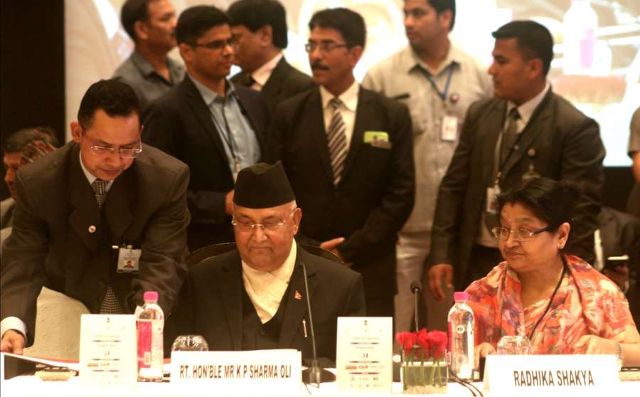 New Delhi: Nepal's Prime Minister KP Sharma Oli at India-Nepal Business Forum in New Delhi on April 6, 2018. (Photo: IANS) by . 