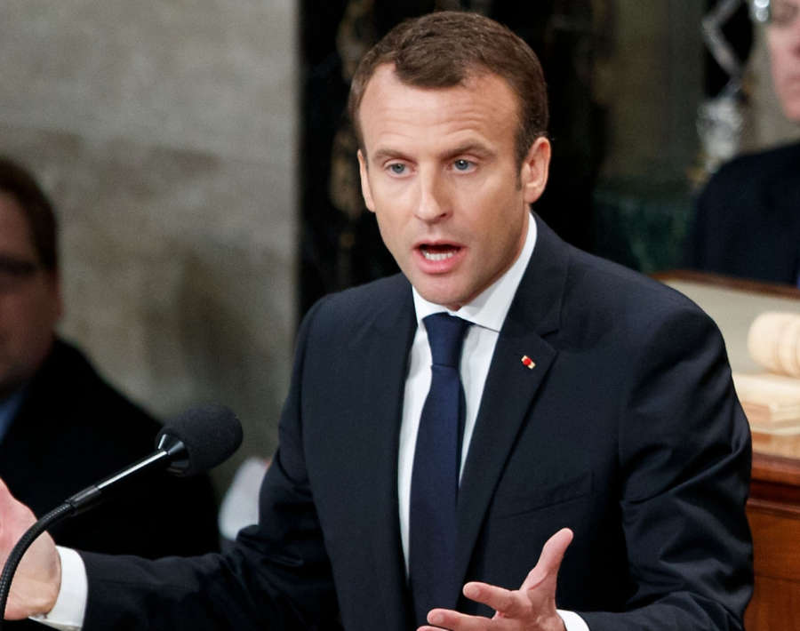 WASHINGTON, April 25, 2018 (Xinhua) -- French President Emmanuel Macron (Front) addresses a joint session of the U.S. Congress in Washington D.C., the United States, on April 25, 2018. (Xinhua/Ting Shen/IANS) by Xinhua. 