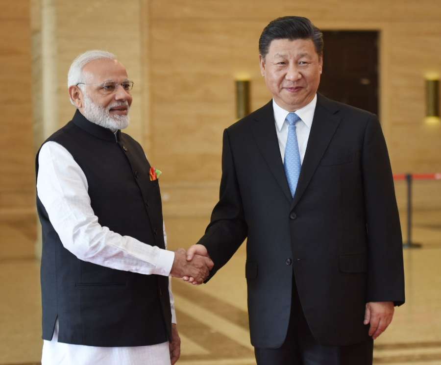 Wuhan: Prime Minister Narendra Modi meets Chinese President Xi Jinping in Wuhan, China on April 27, 2018. (Photo: IANS/PIB) by . 