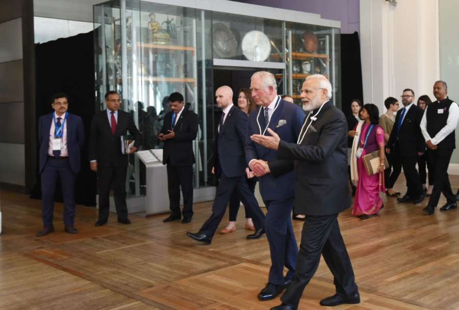 London: Prime Minister Narendra Modi visits science museum with Prince Charles to view an exhibition on 5000 years of Science and Innovation, in London on April 18, 2018. (Photo: IANS/PIB) by . 