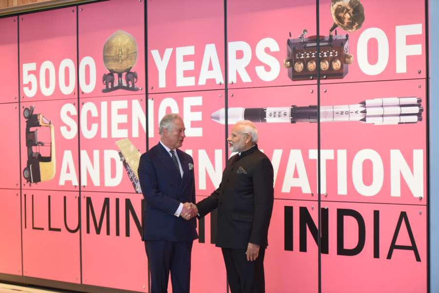 London: Prime Minister Narendra Modi visits science museum with Prince Charles to view an exhibition on 5000 years of Science and Innovation, in London on April 18, 2018. (Photo: IANS/PIB) by . 