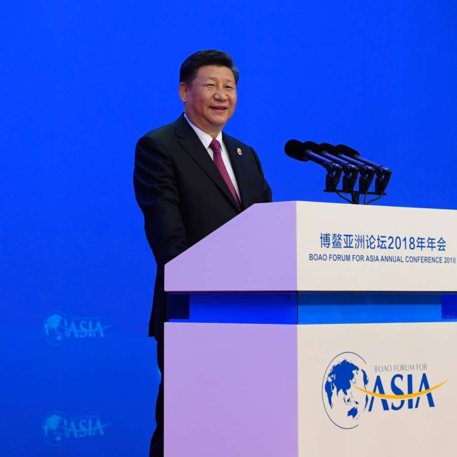 BOAO, April 10, 2018 (Xinhua) -- Chinese President Xi Jinping delivers a keynote speech at the opening ceremony of the Boao Forum for Asia Annual Conference 2018 in Boao, south China's Hainan Province, April 10, 2018. (Xinhua/Li Xueren/IANS) by . 