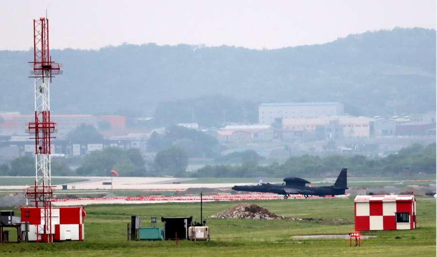 Seoul: A U-2 ultra-high-altitude reconnaissance aircraft operated by the United States Air Force returns to U.S. Osan Air Base in Pyeongtaek, south of Seoul, on May 16, 2018, as South Korea and the United States conduct the Max Thunder joint military exercise. The two Koreas were scheduled to hold their first high-level talks at the truce village of Panmunjom on the same day to follow up on their April 27 summit, but the North abruptly suspended the meeting just hours after proposing it, accusing South Korea and the U.S. of rehearsing for war against the North through the ongoing joint air exercise.(Yonhap/IANS) by . 
