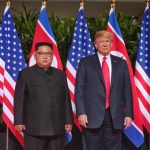 SINGAPORE, June 12, 2018 (Xinhua) -- Top leader of the Democratic People's Republic of Korea (DPRK) Kim Jong Un (L) meets with U.S. President Donald Trump in Singapore, on June 12, 2018. (Xinhua/The Straits Times/IANS) by .