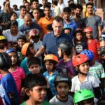 Jaipur: Former Australian cricketer Brett Lee during a 'stop honking' awareness programme in Jaipur, on June 1, 2018. (Photo: Ravi Shankar Vyas/IANS) by .