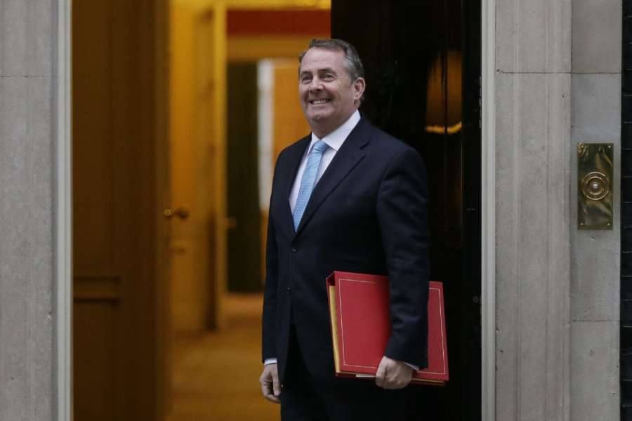 LONDON, Jan. 10, 2018 (Xinhua) -- Liam Fox, Britain's international trade secretary, arrives for the first cabinet meeting of the year, following yesterday's cabinet reshuffle, at 10 Downing Street, in London, Britain, on Jan. 9, 2018. (Xinhua/Tim Ireland/IANS) by .