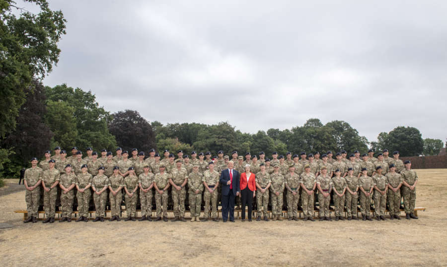 United States of America President Donald Trump and Prime Minister Theresa May Visit to Royal Military Acedemy Sandhurst. by Corporal Ben Beale. 