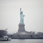 NEW YORK, Jan. 22, 2018 (Xinhua) -- Tourists visit the Statue of Liberty on Liberty Island in New York, the United States, Jan. 22, 2018. New York City's iconic landmark the Statue of Liberty reopened Monday at the expense of state funds following a brief closure as a result of the U.S. federal government shutdown. According to a news release published on New York State Governor Andrew Cuomo's website, the cost of keeping the Statue of Liberty National Monument and Ellis Island open is 65,000 U.S. dollars per day. (Xinhua/Wang Ying/IANS) by . 