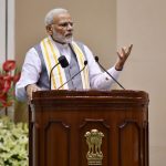 New Delhi: Prime Minister Narendra Modi addresses at the launch of "Moving On... Moving Forward: A Year In Office" - a book marking the completion of Naidu's one year as the Vice President and the Rajya Sabha Chairman; in New Delhi on Sept 2, 2018. (Photo: IANS/PIB) by . 
