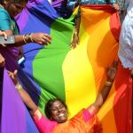 Bengaluru: LGBTIQ (lesbian, gay, bisexual, transgender/transsexual, intersex and queer/questioning) supporters celebrate after the Supreme Court in a landmark decision decriminalised homosexuality by declaring Section 377, the penal provision which criminalised gay sex, as "manifestly arbitrary"; in Bengaluru on Sept 6, 2018. (Photo: IANS) by .
