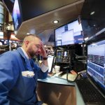 NEW YORK, Feb. 5, 2018 (Xinhua) -- A trader works at the New York Stock Exchange in New York, the United States, on Feb. 5, 2018. U.S. stocks closed sharply lower on Monday, with the Dow plummeting 4.60 percent, as the market took a heavy hit from panic sales. (Xinhua/Wang Ying/IANS) by . 