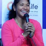Kolkata: Swapna Barman, India's first-ever Asian Games gold medal winner in heptathlon addresses a press conference, in Kolkata on Sept 12, 2018. (Photo: IANS) by . 