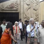 Kolkata: US Ambassador to India Kenneth I. Juster and U.S. Consul General in Kolkata Patricia Hoffman during their visit to the Tridhara Sammilani Durga Puja pandal, in Kolkata on Oct 13, 2018. (Photo: Kuntal Chakrabarty/IANS) by . 
