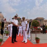 New Delhi: Chief of the Naval Staff, Admiral Sunil Lanba meets German Navy Chief Vice Admiral Andreas Krause at South Block in New Delhi, on Oct 18, 2018. (Photo: IANS) by . 