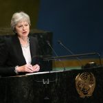 UNITED NATIONS, Sept. 26, 2018 (Xinhua) -- British Prime Minister Theresa May addresses the General Debate of the 73rd session of the United Nations General Assembly at the UN headquarters in New York, on Sept. 26, 2018. (Xinhua/Qin Lang/IANS) by . 