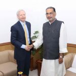 New Delhi: US Ambassador to India Kenneth I. Juster meets Union Agriculture and Farmers Welfare Minister Radha Mohan Singh in New Delhi, on Oct 17, 2018. (Photo: IANS/PIB) by . 
